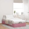 vidaXL Otomano Bed Frame No Colch&atilde;o Rosa 100x200 cm Veludo
