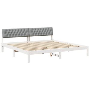vidaXL Estrutura da cama Branco e cinza claro 200 x 200 cm