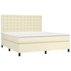 vidaXL Cama com molas/colch&atilde;o 180x200 cm couro artificial cor creme