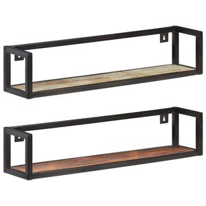 vidaXL Prateleiras de parede 2 pcs 80 cm madeira recuperada maci&ccedil;a