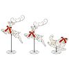 vidaXL Rena de Natal com tren&oacute; 3 unid. 160 LED Branco quente