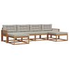 vidaXL Conjunto de Sof&aacute;s para Exterior 6 pcs Cinza Natural e Claro