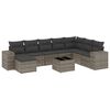 vidaXL 9 pcs conjunto sof&aacute;s p/ jardim com almofad&otilde;es vime PE cinzento