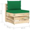 vidaXL 10 pcs conj. lounge jardim c/ almofad&otilde;es madeira impreg. verde