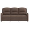 vidaXL Poltrona massagens reclin&aacute;vel 3 lug. tecido cinza-acastanhado