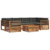 vidaXL Conjunto de Sof&aacute;s para Exterior 7 unid. Natural e Antracite