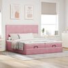 vidaXL Estrutura de cama otomana com colch&otilde;es 160x200 cm veludo rosa