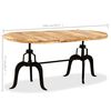 vidaXL Mesa de jantar madeira de mangueira maciça e aço 180 cm