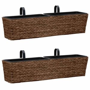 vidaXL Floreiras de pendurar 2 pcs jacinto de &aacute;gua castanho