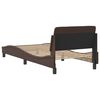 vidaXL Estrutura de cama Dover couro artificial 90x190 cm castanho