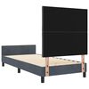 vidaXL Cama Box com cabeceira Cinzento escuro 90 x 200 cm Veludo