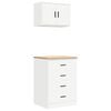 vidaXL Arm&aacute;rios de garagem 2 pcs derivados de madeira branco