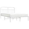 vidaXL Estrutura de cama com cabeceira 140x200 cm metal branco