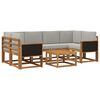 vidaXL Conjunto de Sof&aacute;s para Exterior 5 pcs Natural e Cinzento-Claro