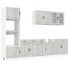 vidaXL 7 pe&ccedil;as arm&aacute;rio de cozinha conjunto Kalmar cinza sonoma