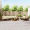 vidaXL Conjunto de Sof&aacute;s para Exterior 7 pcs Natural e Creme