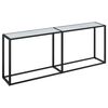 vidaXL Mesa consola m&aacute;rmore branco 200x35x75,5 cm vidro temperado