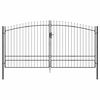 vidaXL Port&atilde;o Duplo WOERDEN 400 x 249,5 cm A&ccedil;o Cinzento Tranc&aacute;vel