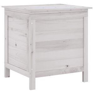 vidaXL Caixa de arruma&ccedil;&atilde;o p/ jardim 50x49x56,5 cm abeto maci&ccedil;o branco