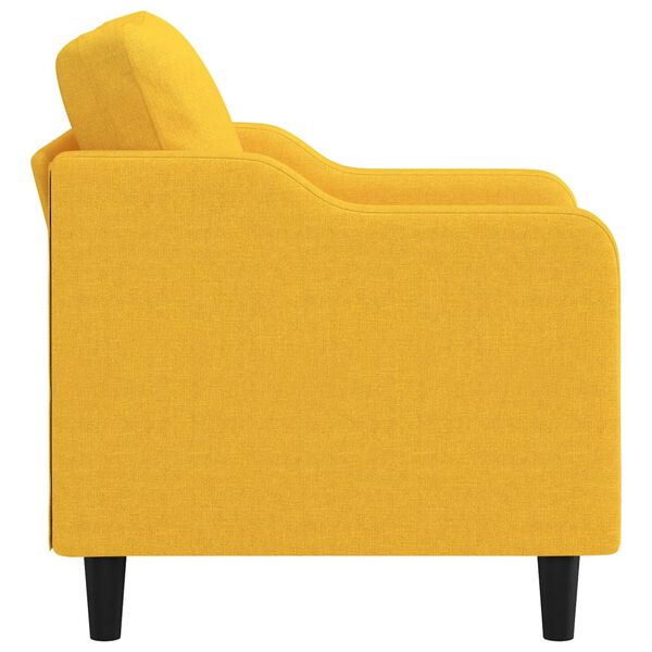 vidaXL Poltrona 60 cm tecido amarelo-claro