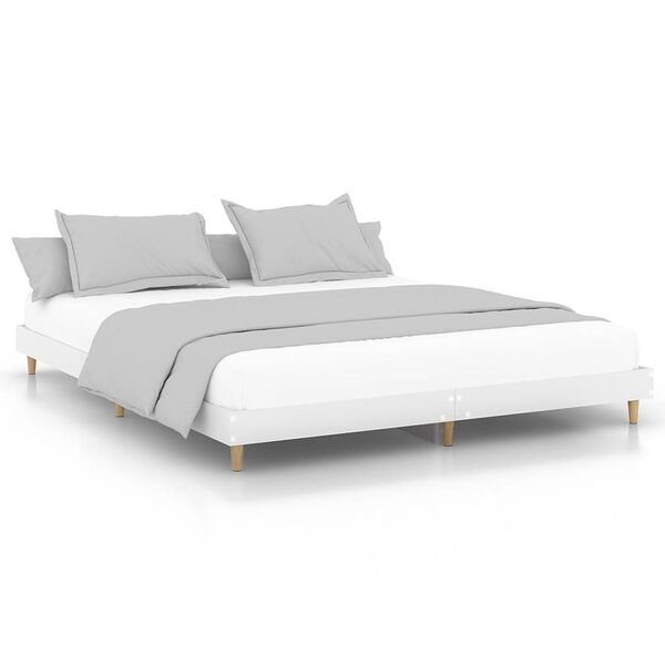 vidaXL Estrutura de cama 120x200 cm derivados de madeira branco