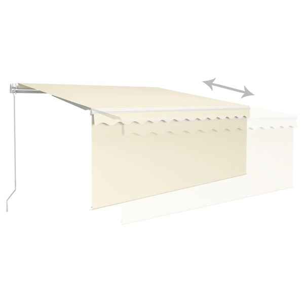 vidaXL Toldo retrátil manual com estore 3x2,5 m cor creme