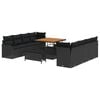 vidaXL Conjunto de Sof&aacute; de Jardim 11 unid. Preto vime PE