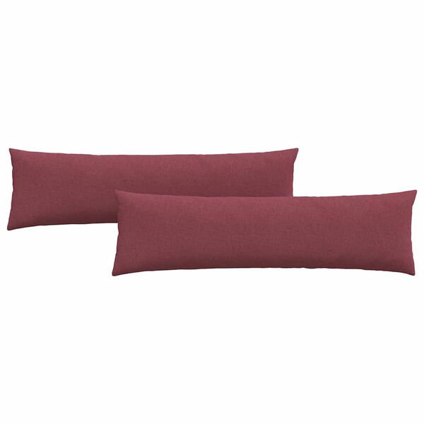 vidaXL Travesseiros de Sof&aacute; 2 pcs Vinho Vermelho 145 x 40 cm tecido
