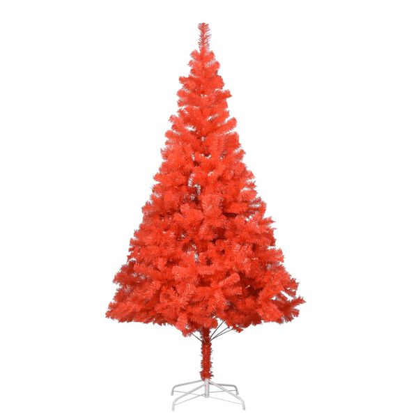 vidaXL &Aacute;rvore Natal artificial pr&eacute;-iluminada c/ bolas PVC vermelho