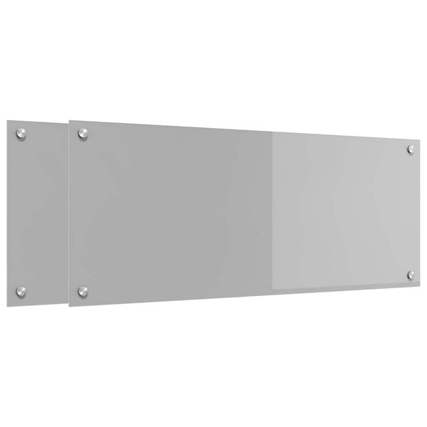 vidaXL Proteção de Cozinha 2 pcs Cinzento-claro 100 x 40 cm