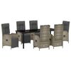 vidaXL Conjunto de Jantar para Jardim 7 unid. Cinzeto vime PE