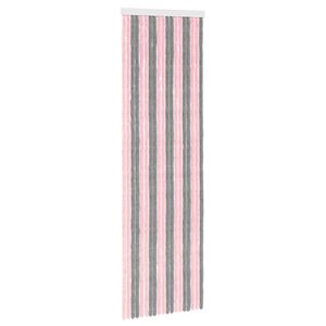 vidaXL Cortina de Insetos Chenille Cinza Prata e Rosa 56 x 185 cm