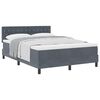 vidaXL Cama Box com colch&atilde;o Cinza Escuro 140 x 190 cm Veludo