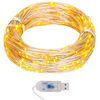 vidaXL Cord&atilde;o de micro luzes 40 m 400 LEDs 8 fun&ccedil;&otilde;es branco quente