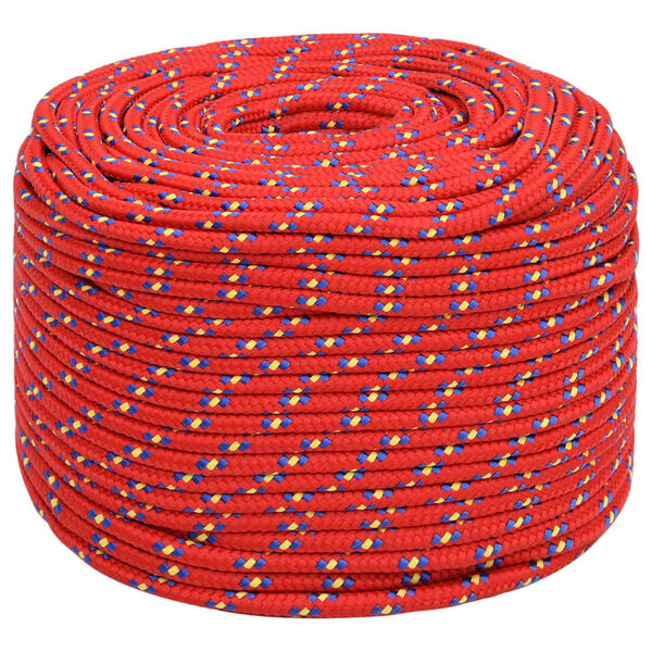 vidaXL Corda de barco 8 mm 250 m polipropileno vermelho