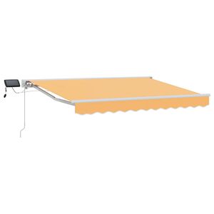 vidaXL Estrutura de Toldo Manual com LEDs Areia 4,5 &times; 3 m