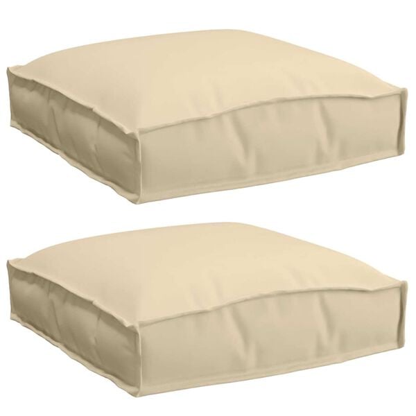 vidaXL Almofada 2 pcs Bege 40 x 40 x 8 cm Tecido Oxford