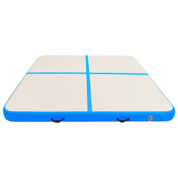 vidaXL Colch&atilde;o de gin&aacute;stica insufl&aacute;vel c/ bomba 200x200x10 cm PVC azul