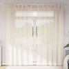 vidaXL Cortinas de voile com aba 2 pcs creme