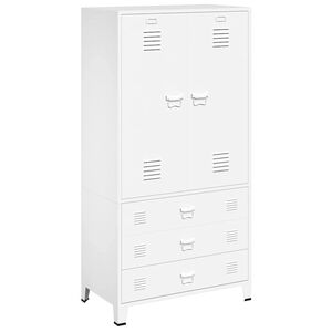 vidaXL Roupeiro industrial 90x50x180 cm metal branco