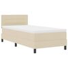 vidaXL Cama Box com almofada com fitas LED Creme 100 x 200 cm tecido