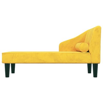 vidaXL Chaise longue com rolo veludo amarelo