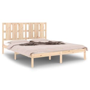 vidaXL Estrutura de cama king 150x200 cm madeira maci&ccedil;a