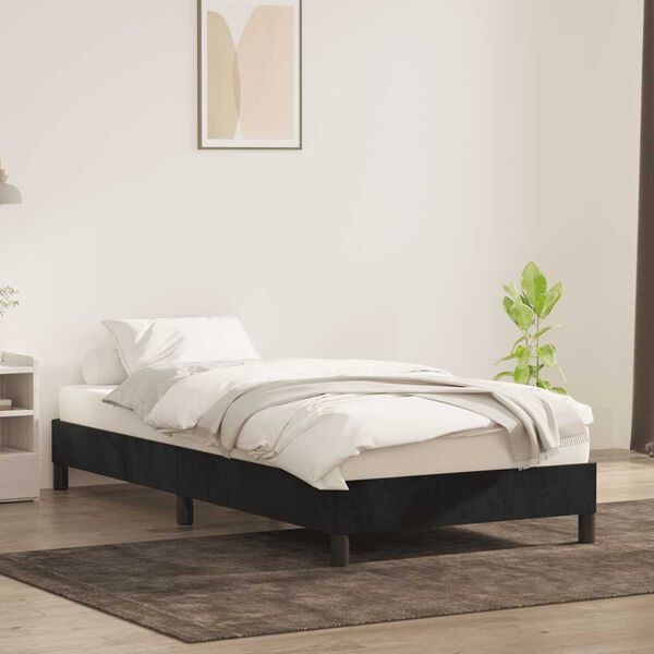 vidaXL Estrutura de cama sem colch&atilde;o 100x220 cm Veludo preto