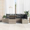 vidaXL Conjunto de Sof&aacute; de Jardim 6 pcs Cinzeto Rattan Sint&eacute;tico