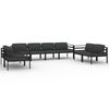 vidaXL 8 pcs conjunto lounge jardim com almofad&otilde;es alum&iacute;nio antracite