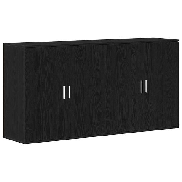 vidaXL Buffet 2 pcs Carvalho Preto 79 x 38 x 80 cm Madeira processada