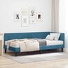 vidaXL Estrutura de Cama de Canto com Colch&atilde;o 2 pcs Azul Veludo