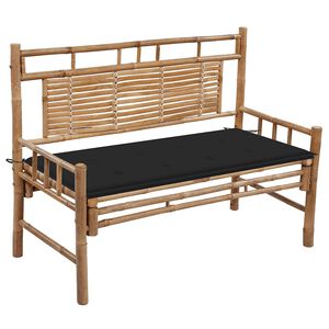 vidaXL Banco de jardim com almofad&atilde;o 120 cm bambu