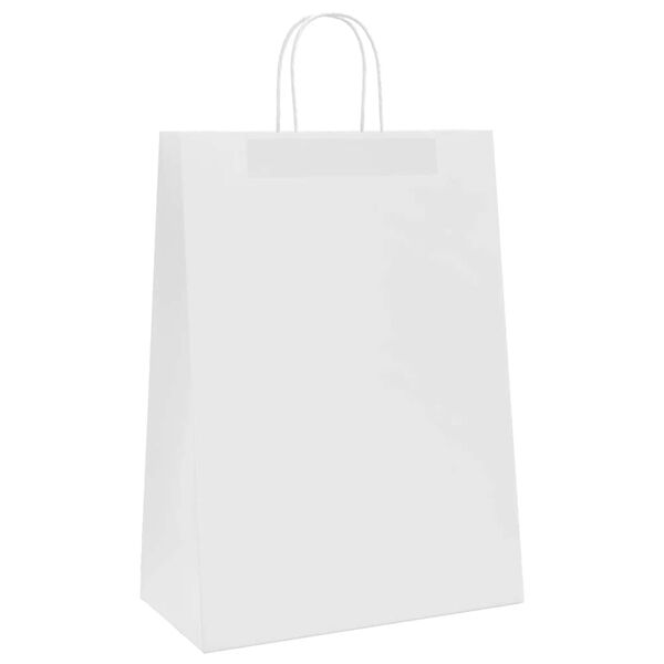 vidaXL Sacos de papel 250 unid com al&ccedil;as branco 32x17x44 cm